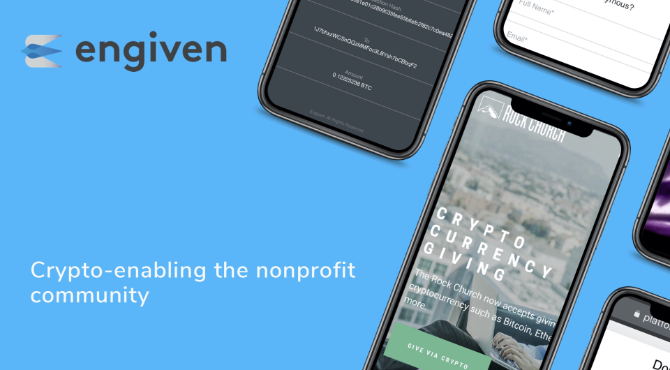 screenshot of Engiven Cryptocurrency Donation Platform